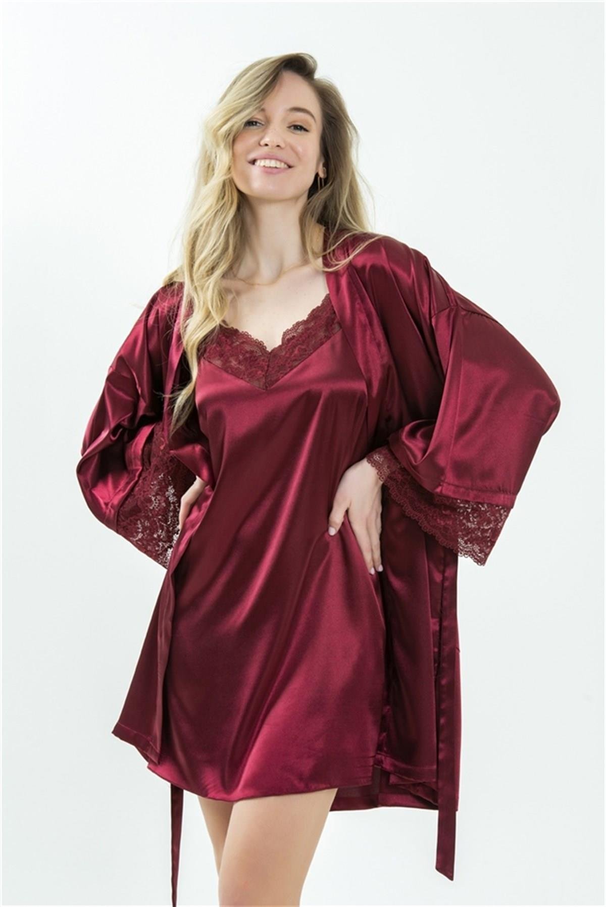 SabahlıklarMagic Form 37430 Kadın Krep Saten Dantelli Sabahlık-Bordo | Pijamapazari.comMagic Form 37430 Kadın Krep Saten Dantelli Sabahlık-Bordo