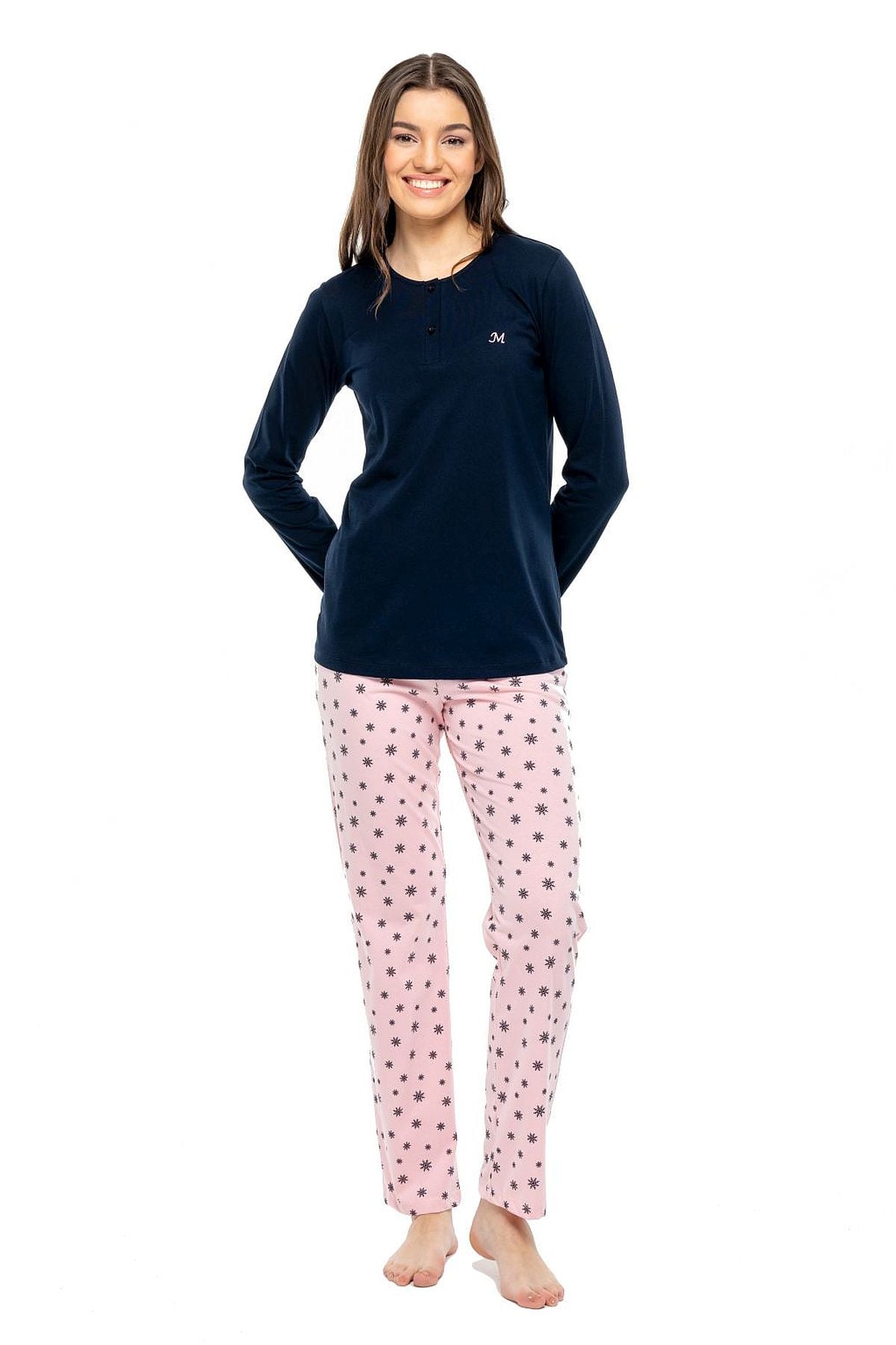 PijamalarMod Collection 3991 Kadın Lacivert Patlı Uzun Kollu Pijama Takımı -Lacivert | Pijamapazari.comMod Collection 3991 Kadın Lacivert Patlı Uzun Kollu Pijama Takımı -Lacivert