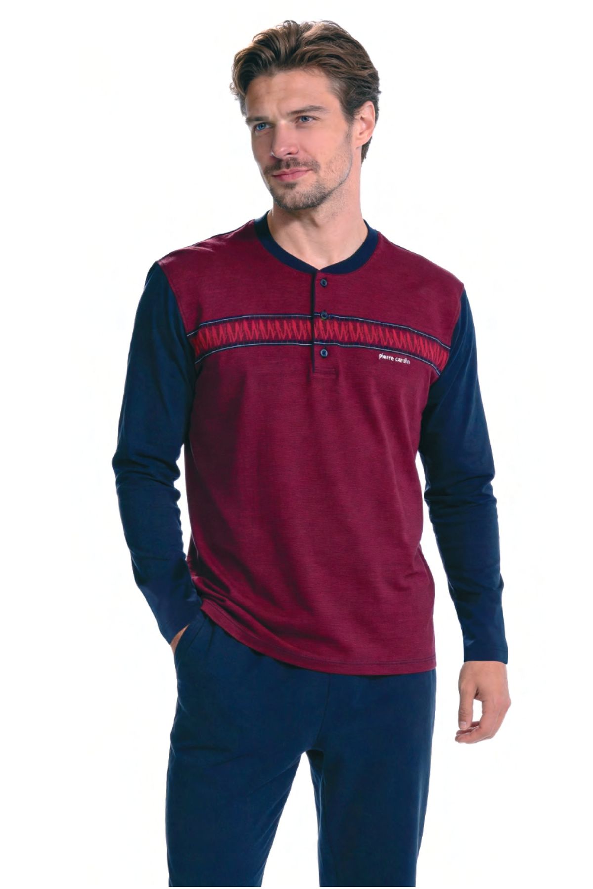 PijamalarHG8757575840548 Pijamapazarı.com'da. Uygun fiyat seçenekleri ile sipariş verebilirsiniz.Pierre Cardin 6141 Erkek Uzun kollu Yakası Düğmeli Jakarlı Pijama Takımı-Bordo
