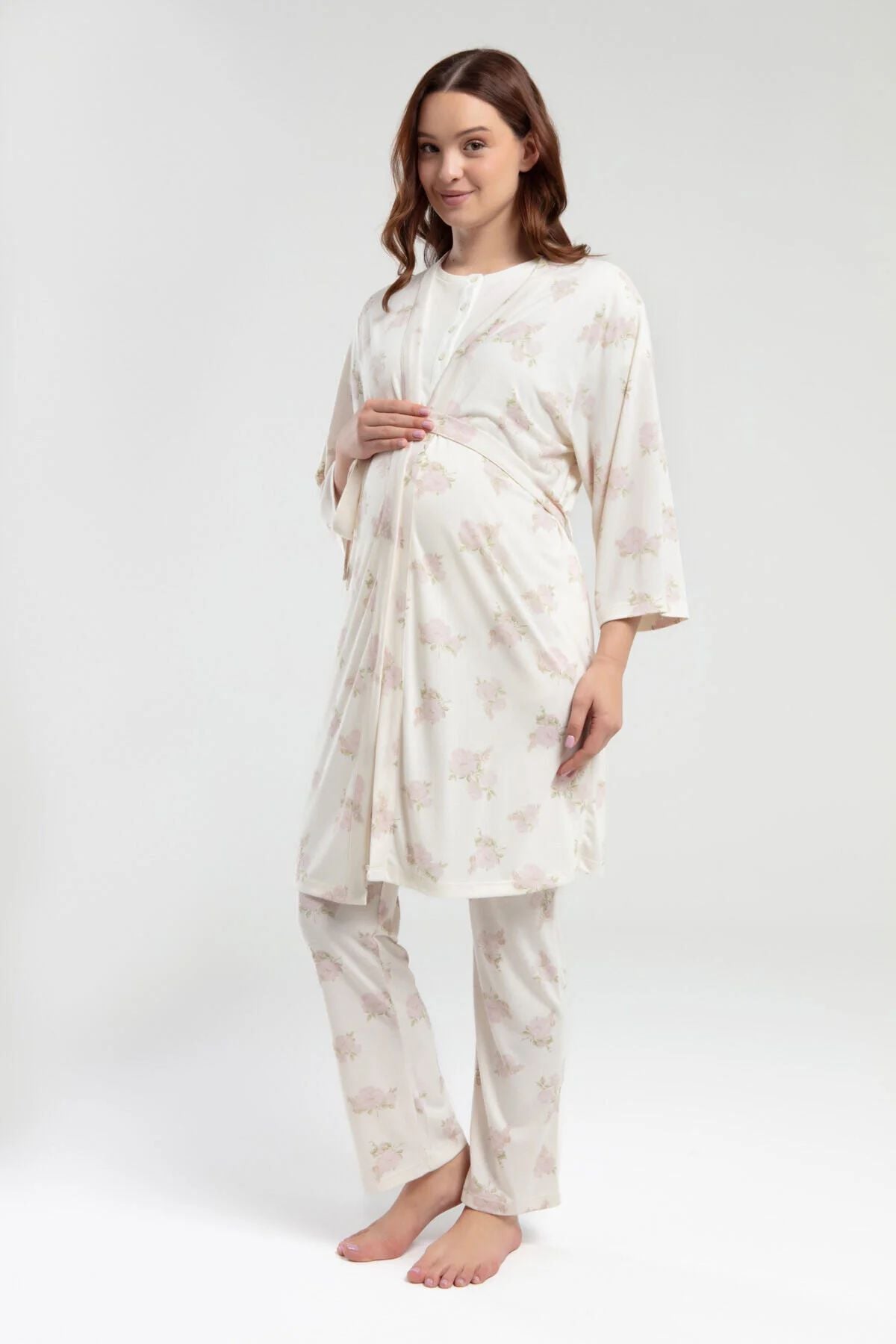 Sabahlıklı Pijama TakımlarıPierre Cardin 9009 Hamile Lohusa Sabahlıklı Kısa Kollu Pijama Takımı-Krem | Pijamapazari.comPierre Cardin 9009 Hamile Lohusa Sabahlıklı Kısa Kollu Pijama Takımı-Krem