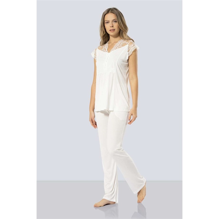 Türen 3294 Lohusa Pijama Takımı  - EkruHamile & Lohusa PijamalarıTÜREN