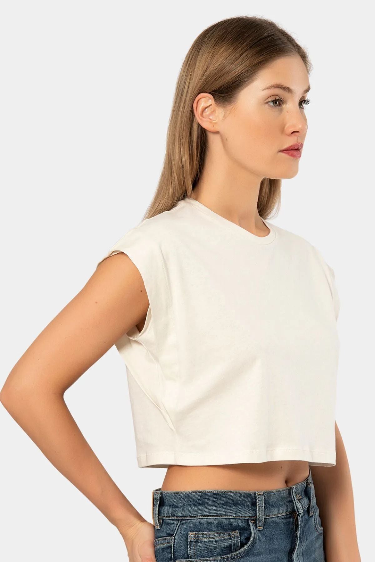T-ShirtTüren 3402 Kadın Vatka Görünümlü Crop T-shirt-Krem | Pijamapazari.comTüren 3402 Kadın Vatka Görünümlü Crop T-shirt-Krem