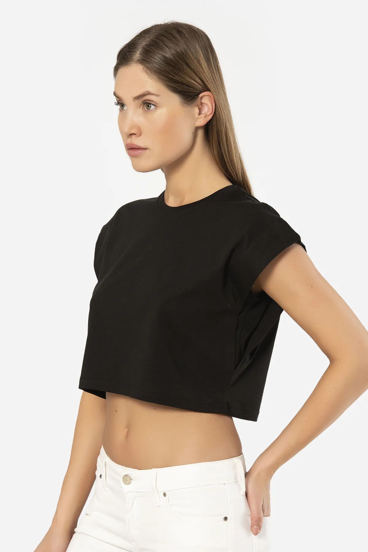 T-ShirtTüren 3402 Kadın Vatka Görünümlü Crop T-shirt-Siyah | Pijamapazari.comTüren 3402 Kadın Vatka Görünümlü Crop T-shirt-Siyah