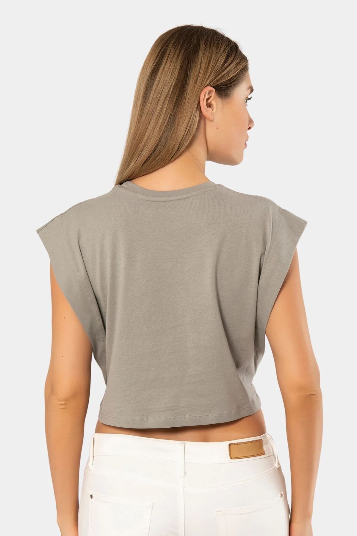T-ShirtTüren 3402 Kadın Vatka Görünümlü Crop T-shirt-Gri | Pijamapazari.comTüren 3402 Kadın Vatka Görünümlü Crop T-shirt-Gri