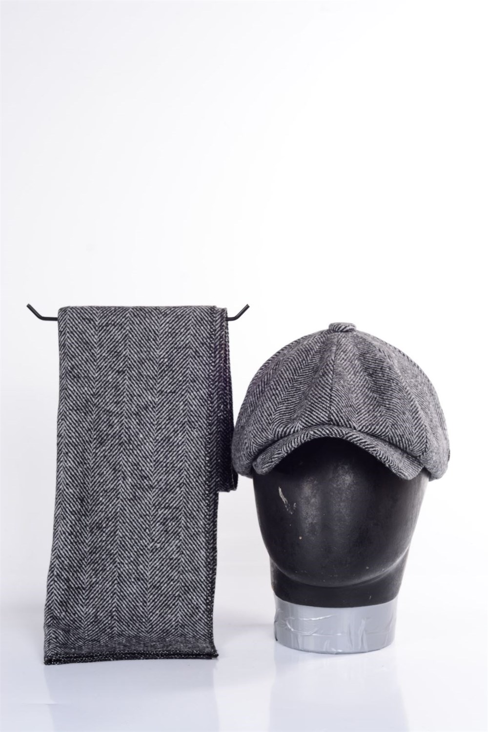 David Beckham Model Peaky Blinders BalıkSırtı Kışlık Kasket Şapka Atkı Hediyeli Kombin 