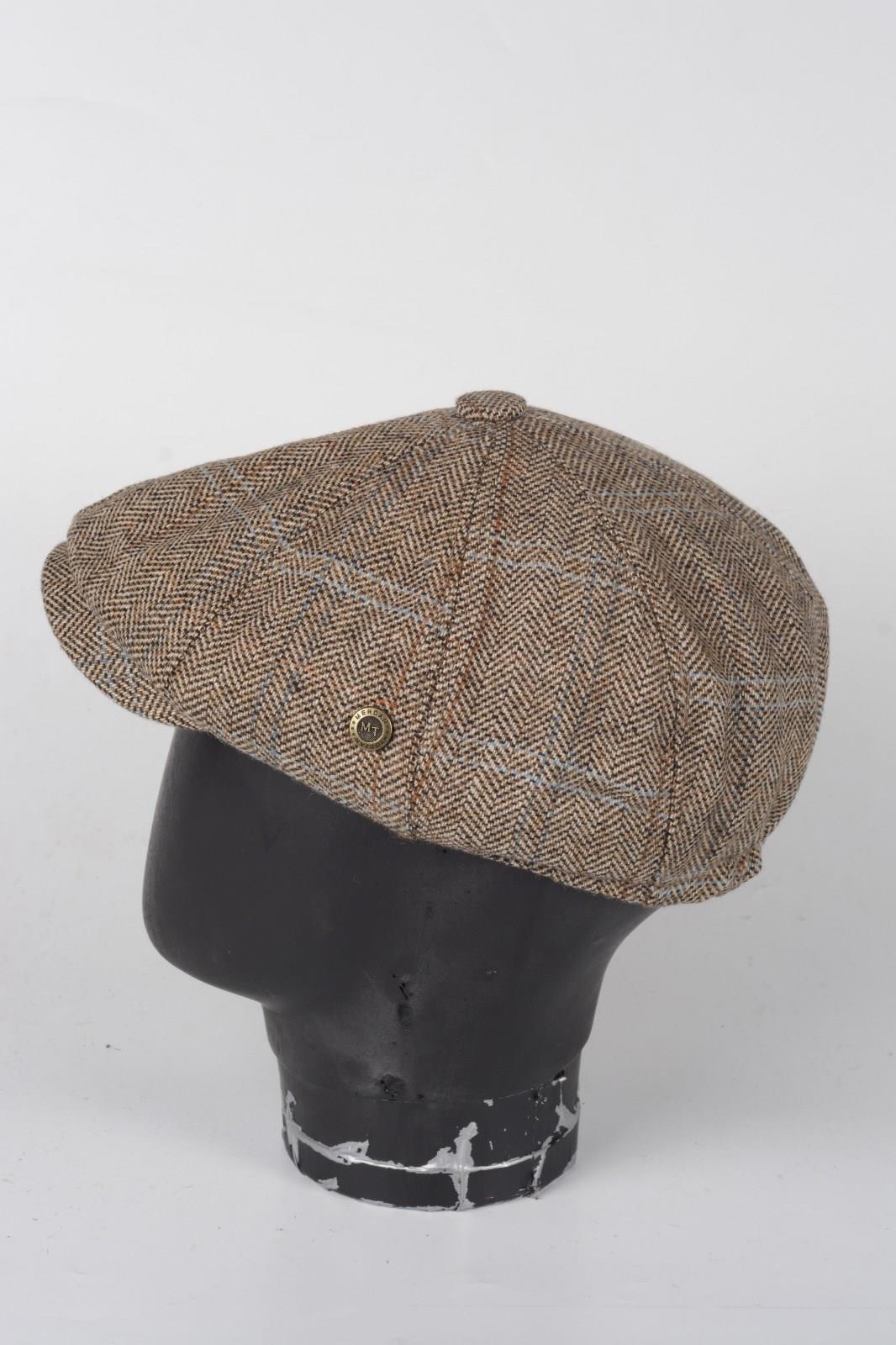 Kışlık 8 Parca Hakiki Yün Desenli Model Peaky Blinders  Kasket Şapka