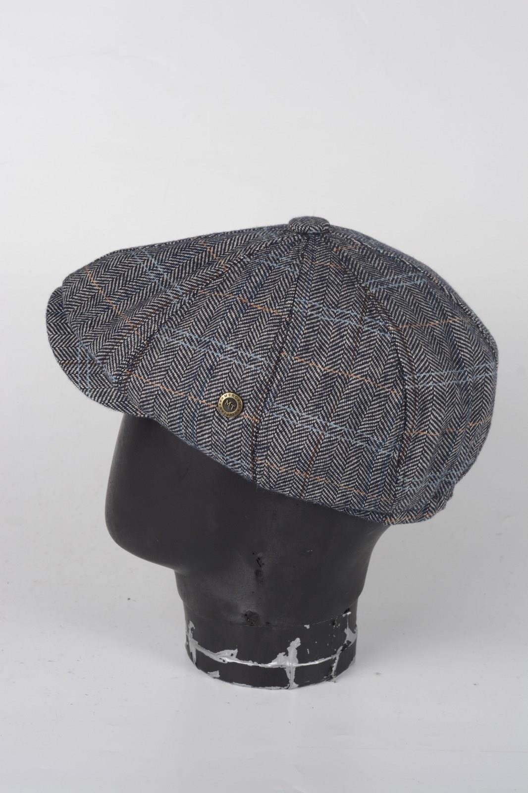 Kışlık 8 Parca Hakiki Yün Desenli Model Peaky Blinders  Kasket Şapka