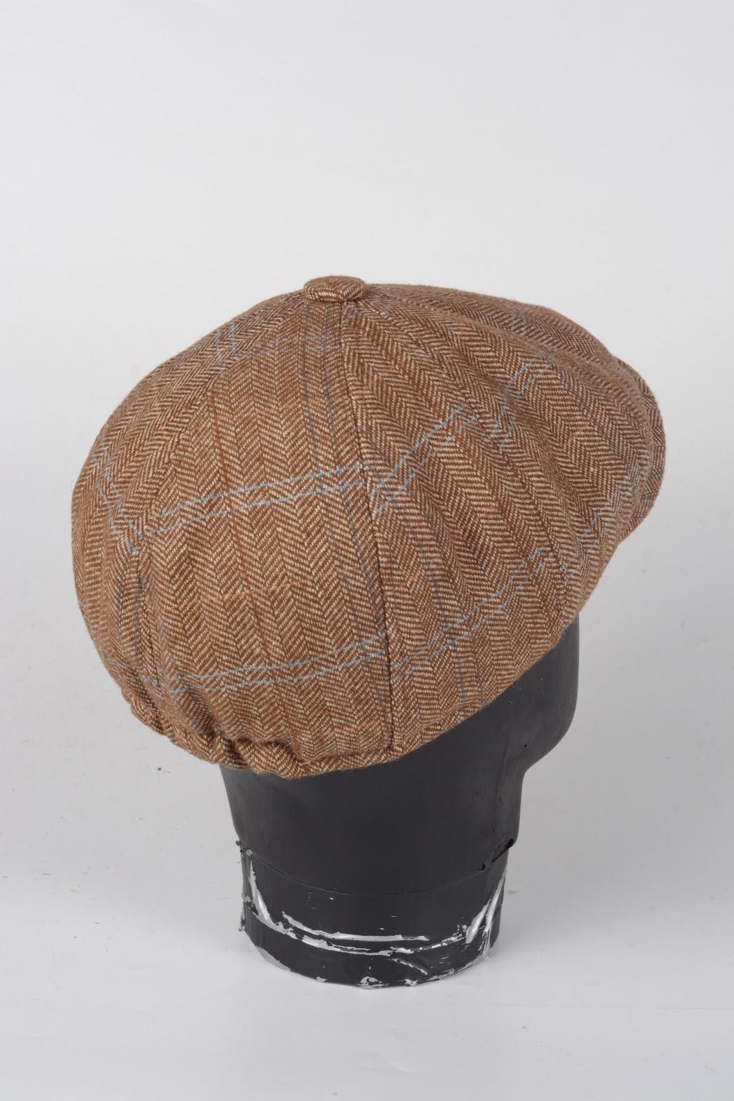 Kışlık 8 Parca Hakiki Yün Desenli Model Peaky Blinders  Kasket Şapka