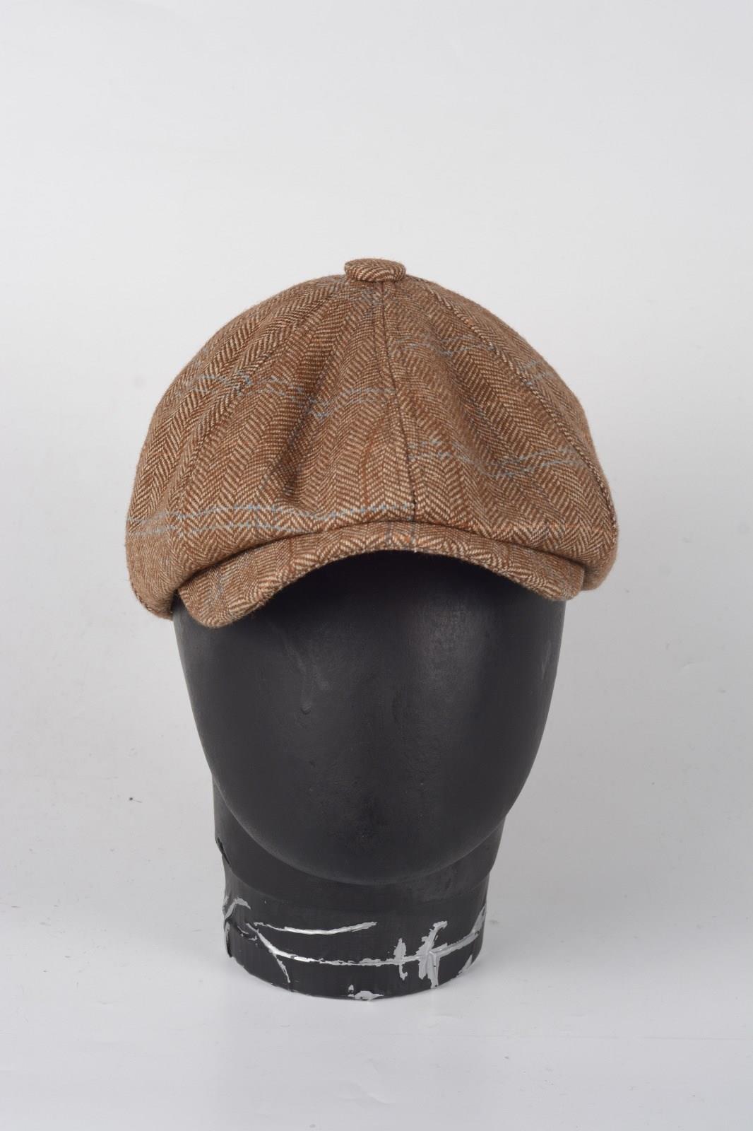 Kışlık 8 Parca Hakiki Yün Desenli Model Peaky Blinders  Kasket Şapka