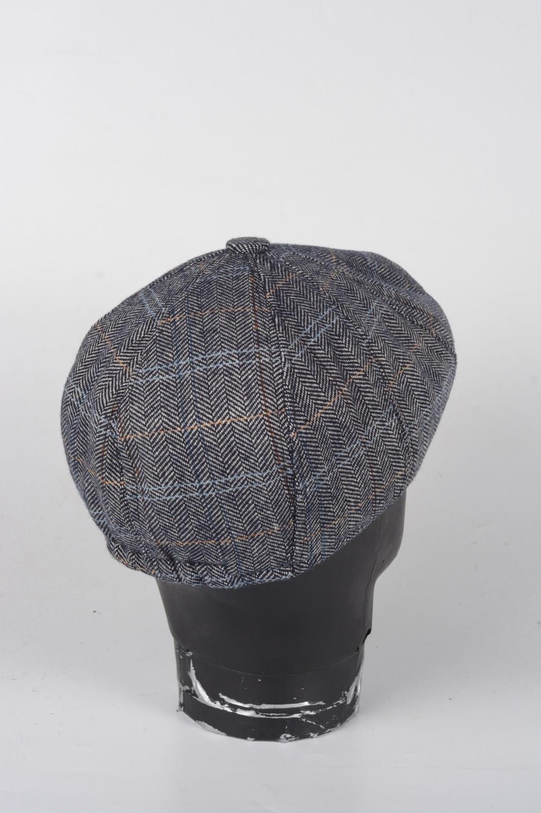 Kışlık 8 Parca Hakiki Yün Desenli Model Peaky Blinders  Kasket Şapka