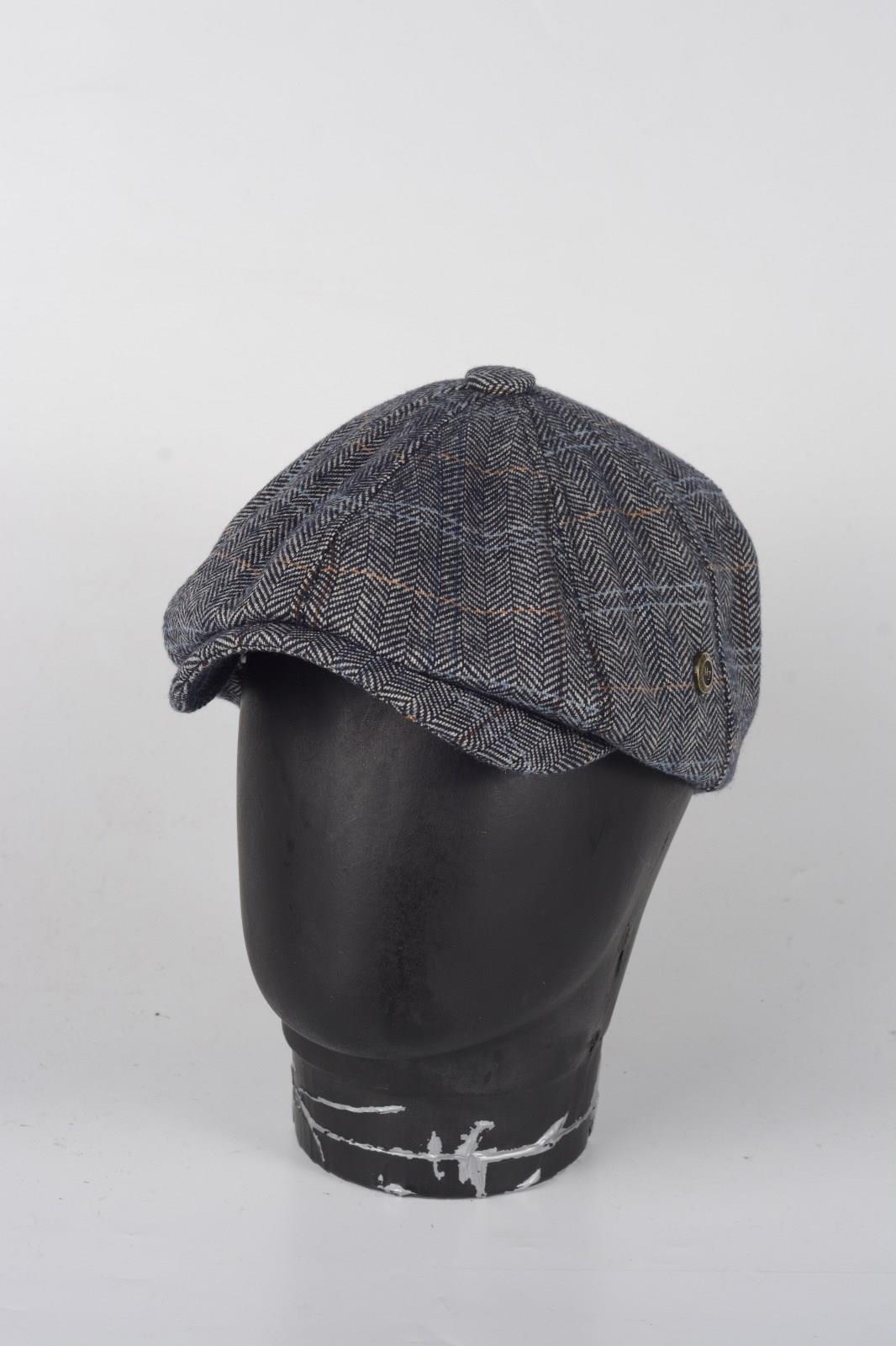 Kışlık 8 Parca Hakiki Yün Desenli Model Peaky Blinders  Kasket Şapka