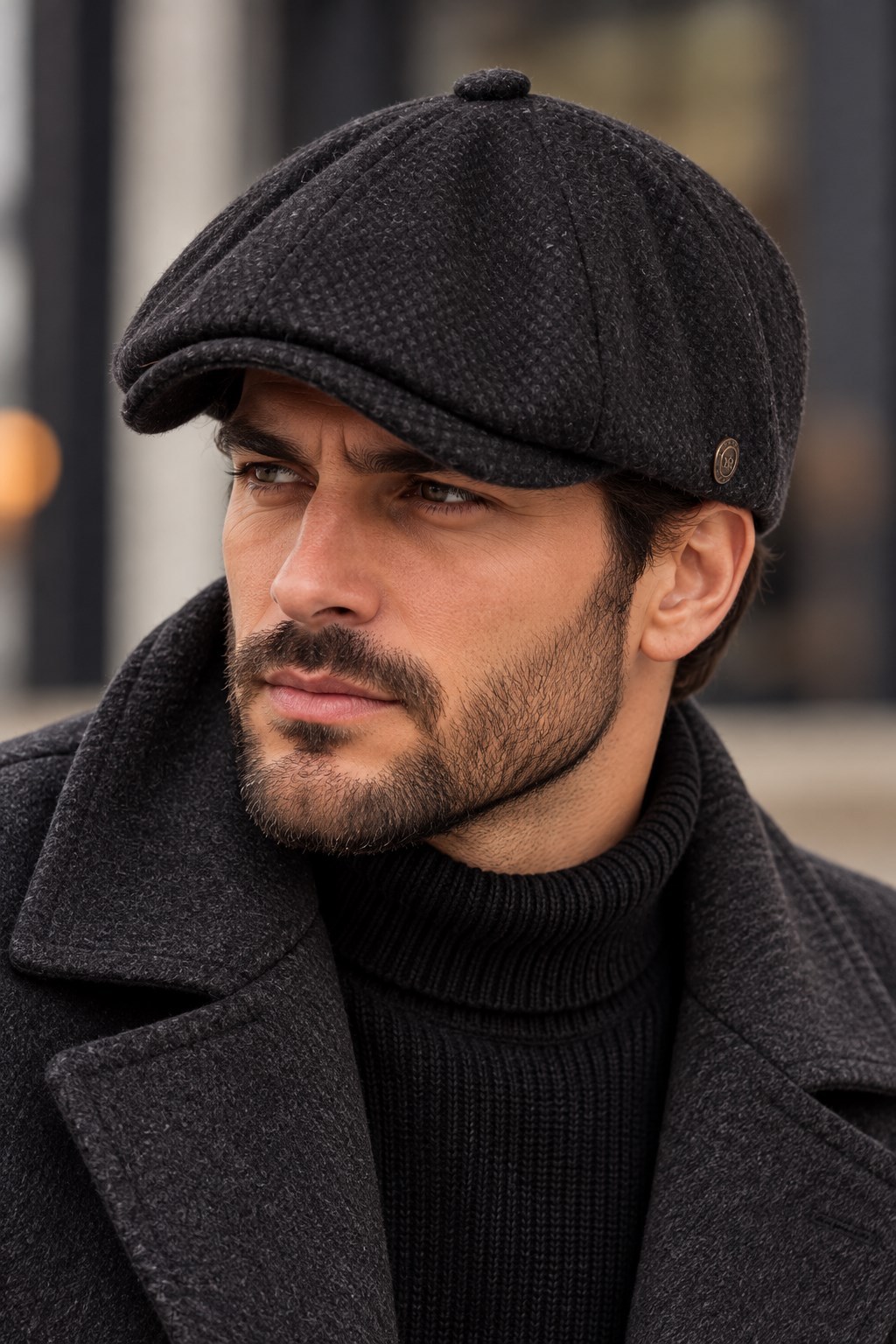 Kışlık 8 Parca Kılcıllı Hakiki Yün Peaky Blinders Model  Erkek Kasket Şapka