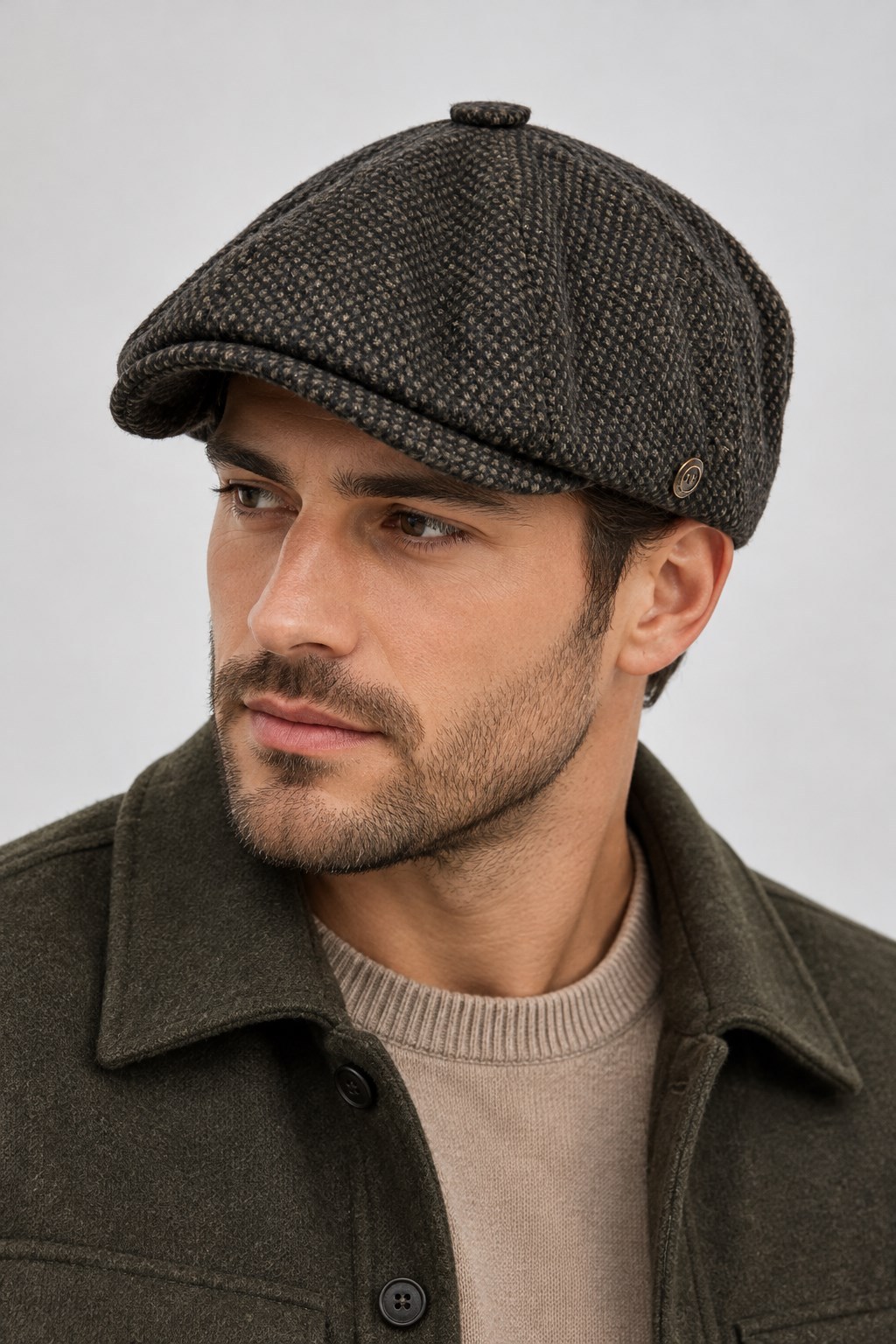 Kışlık 8 Parca Kılcıllı Hakiki Yün Peaky Blinders Model  Erkek Kasket Şapka