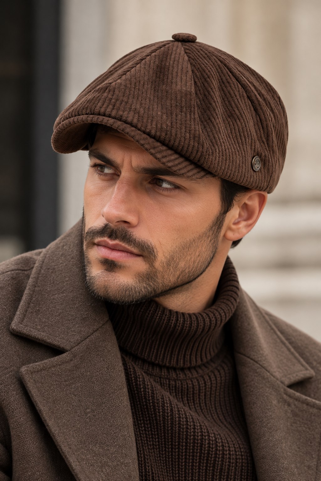 Kışlık 8 Parca Lüx Kadife Peaky Blinders Model  Erkek Kasket Şapka