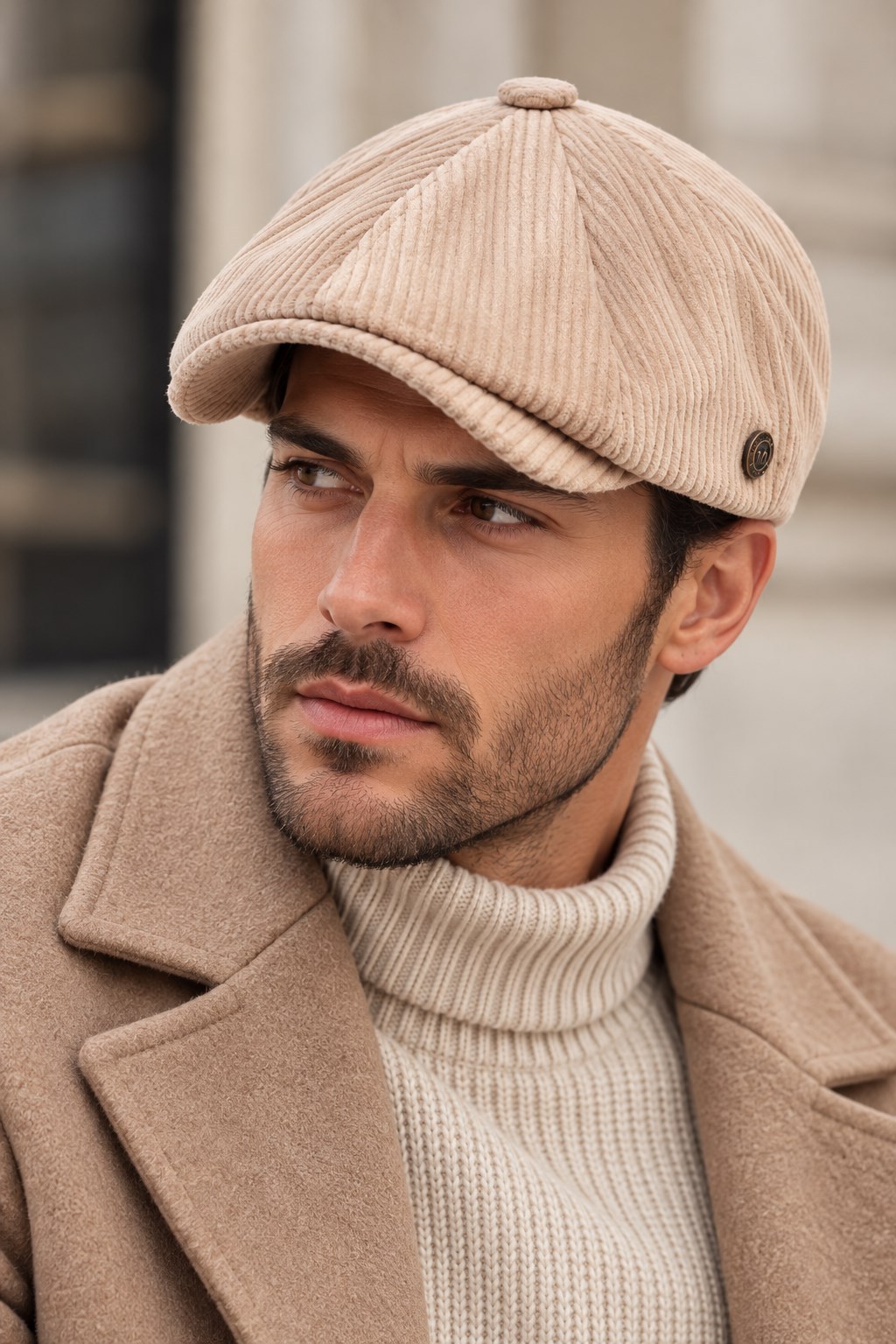 Kışlık 8 Parca Lüx Kadife Peaky Blinders Model  Erkek Kasket Şapka