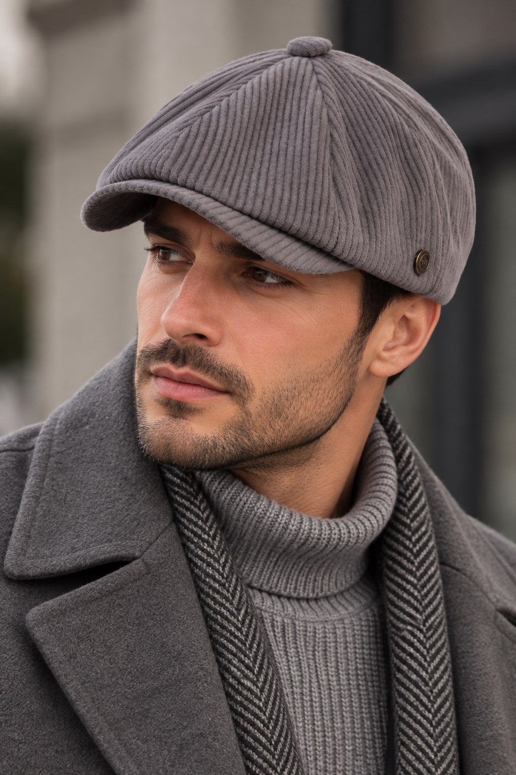 Kışlık 8 Parca Lüx Kadife Peaky Blinders Model  Erkek Kasket Şapka