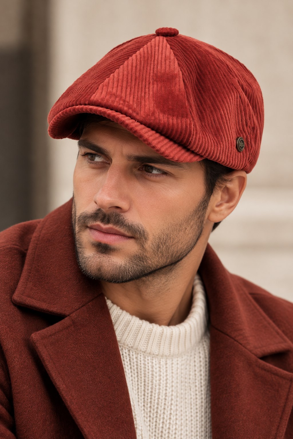 Kışlık 8 Parca Lüx Kadife Peaky Blinders Model  Erkek Kasket Şapka