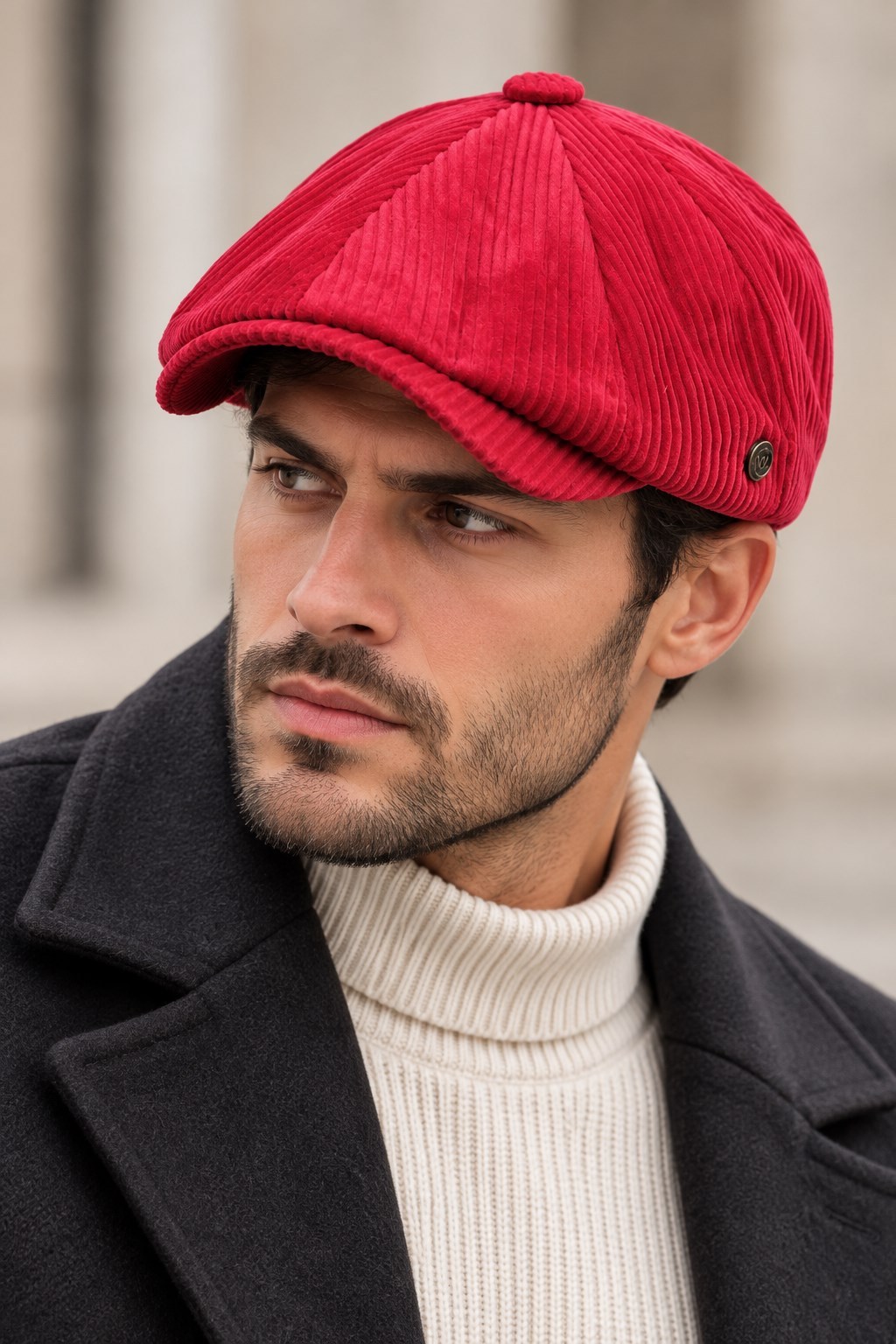 Kışlık 8 Parca Lüx Kadife Peaky Blinders Model  Erkek Kasket Şapka