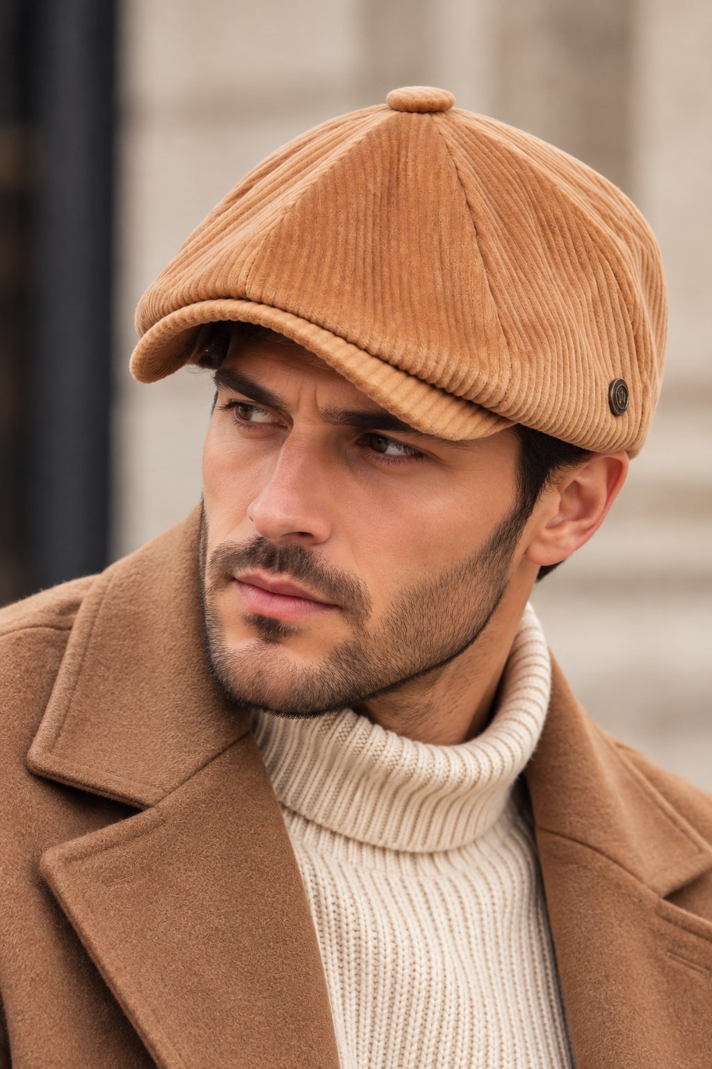 Kışlık 8 Parca Lüx Kadife Peaky Blinders Model  Erkek Kasket Şapka