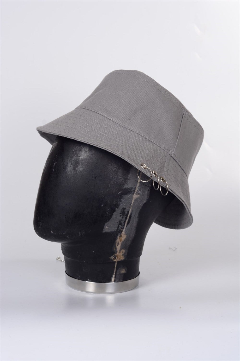 Piercingli %100 Pamuk Balıkçı Bucket Hat Safari Kova Şapka
