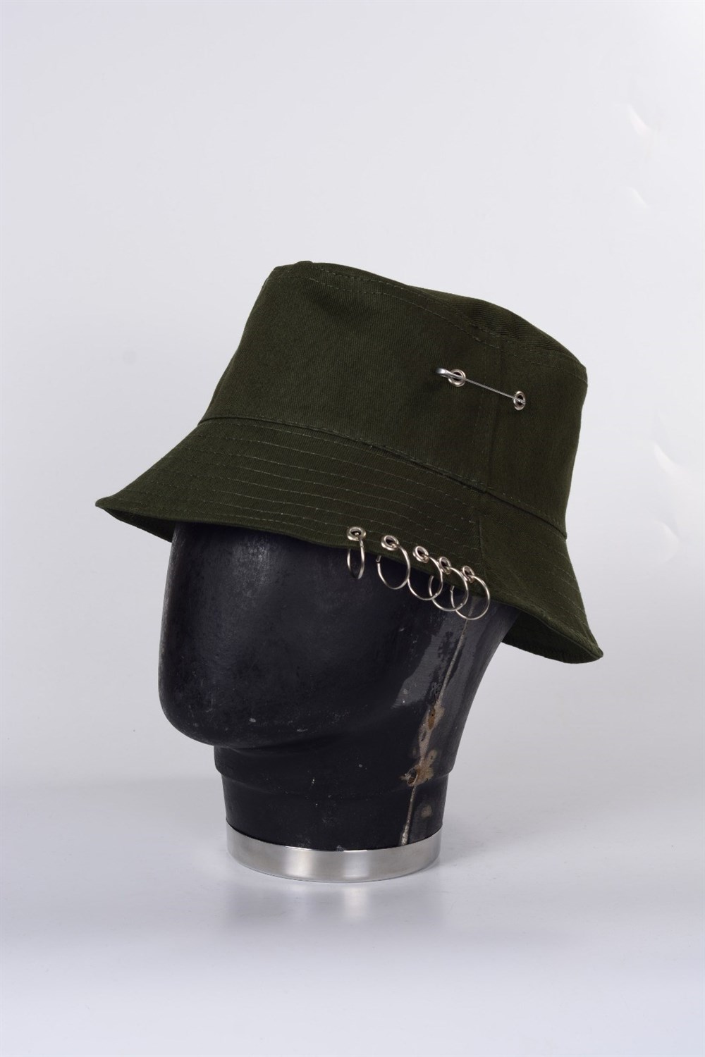 Piercingli %100 Pamuk Balıkçı Bucket Hat Safari Kova Şapka