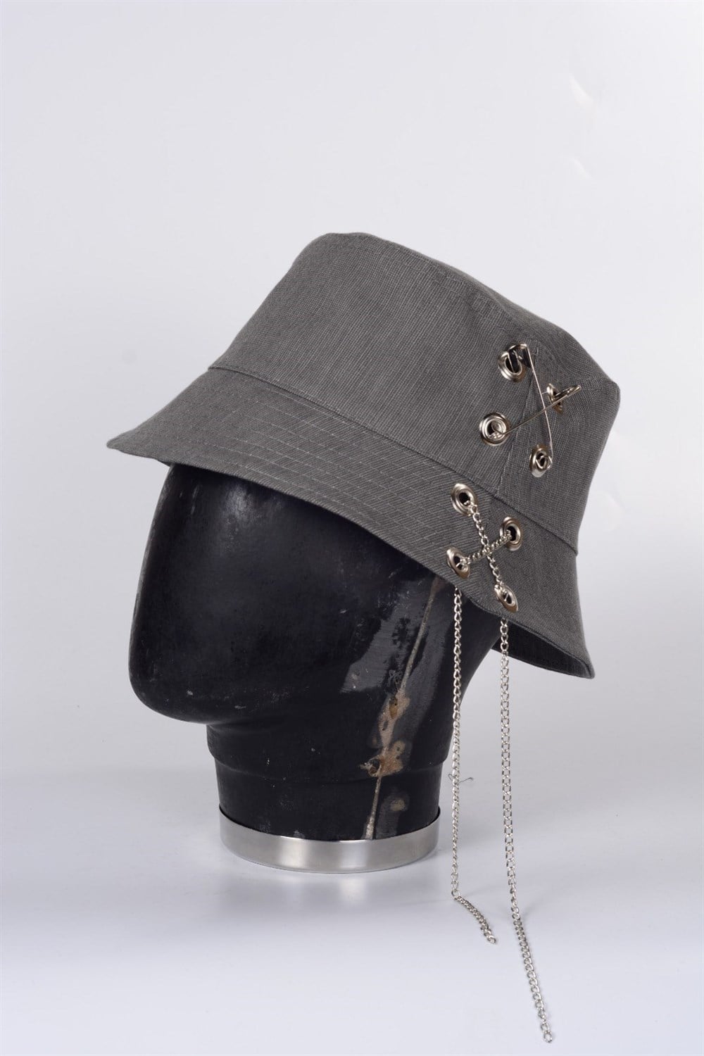 Piercingli %100 Pamuk Balıkçı Bucket Hat Safari Kova Şapka