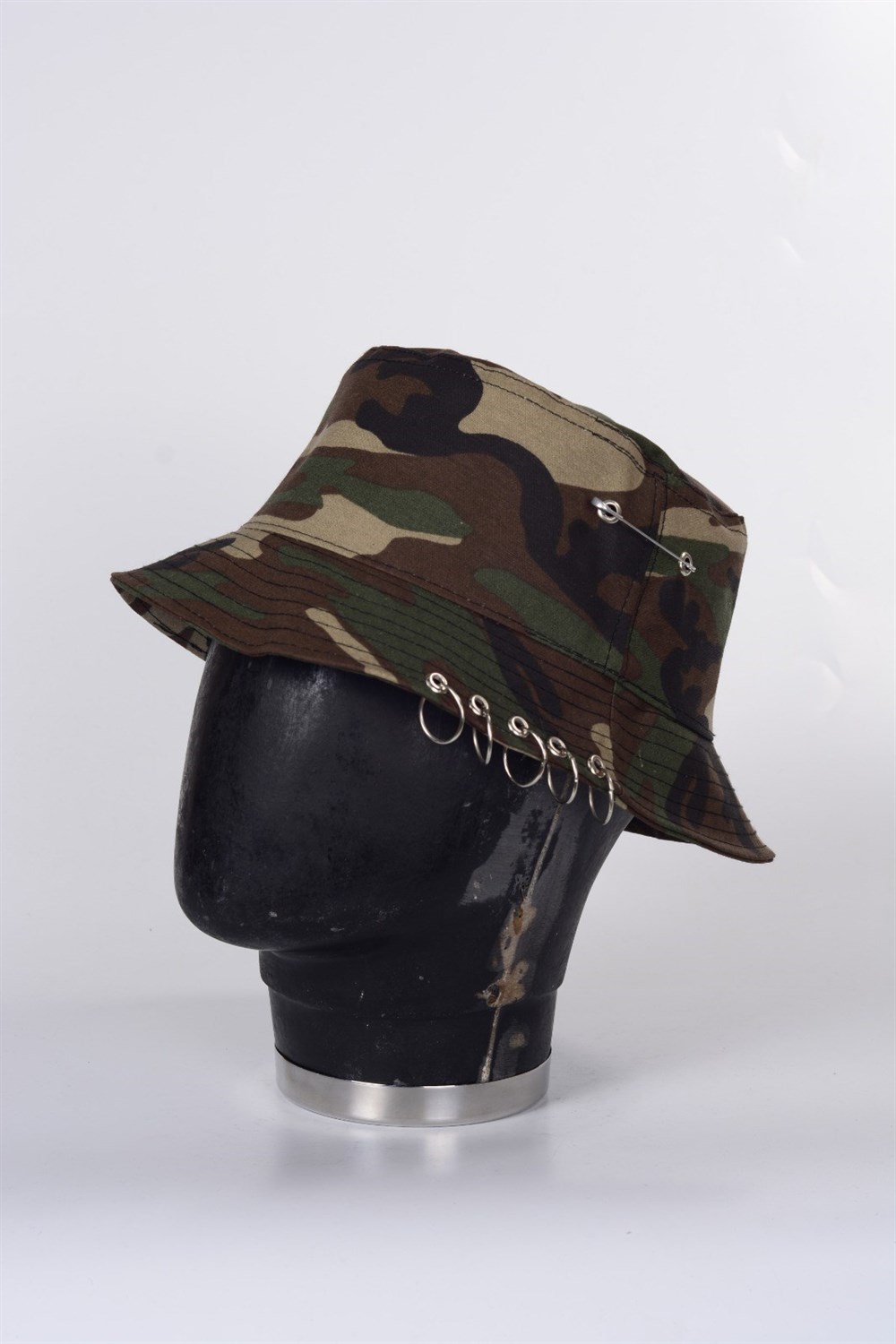 Piercingli %100 Pamuk Balıkçı Bucket Hat Safari Kova Şapka