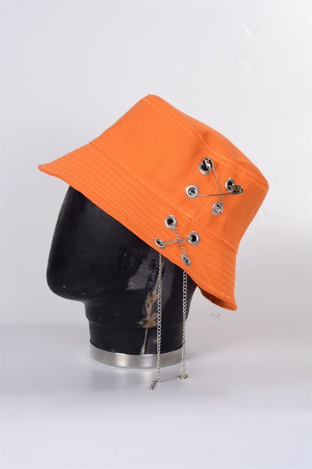 Piercingli %100 Pamuk Balıkçı Bucket Hat Safari Kova Şapka