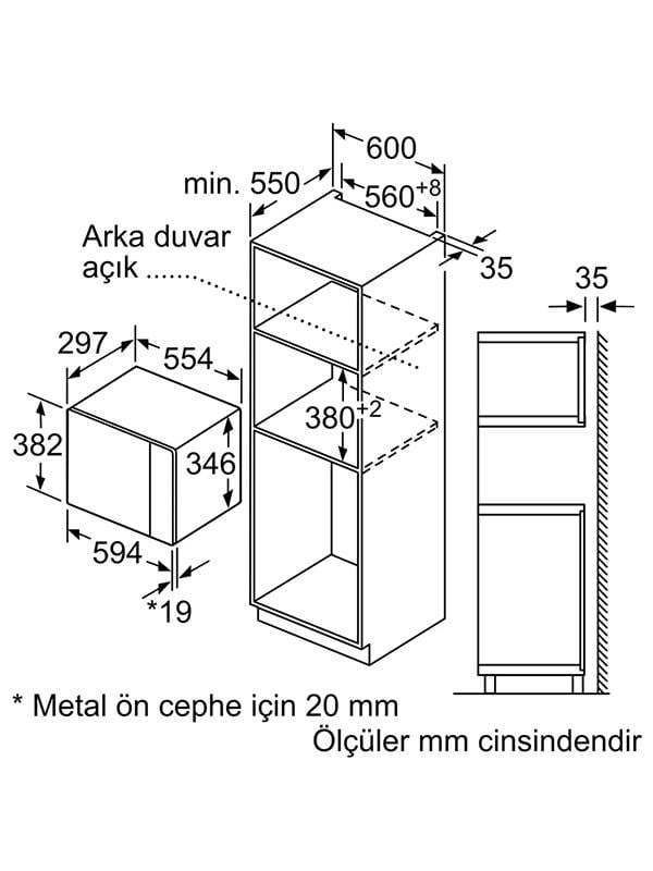 Bosch BFL524MB2 Ankastre Mikrodalga Siyah