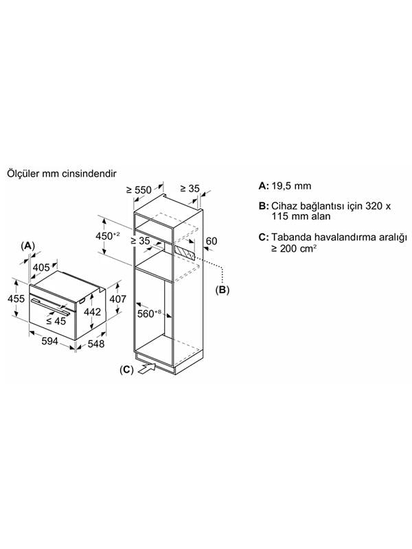Bosch CMG7241B1 Ankastre Mikrodalga Siyah