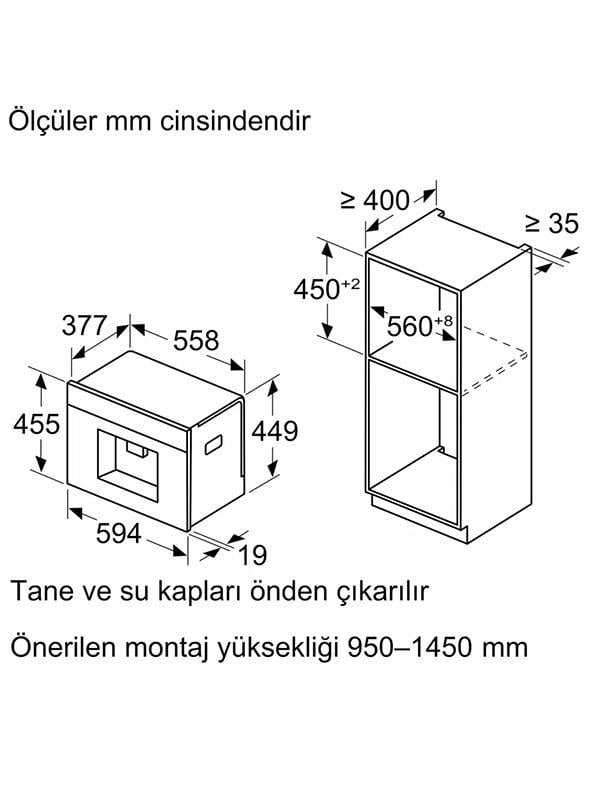 Bosch CTL7181W0 Ankastre Tam Otomatik Kahve Makinesi Beyaz