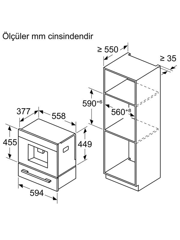 Bosch CTL7181W0 Ankastre Tam Otomatik Kahve Makinesi Beyaz
