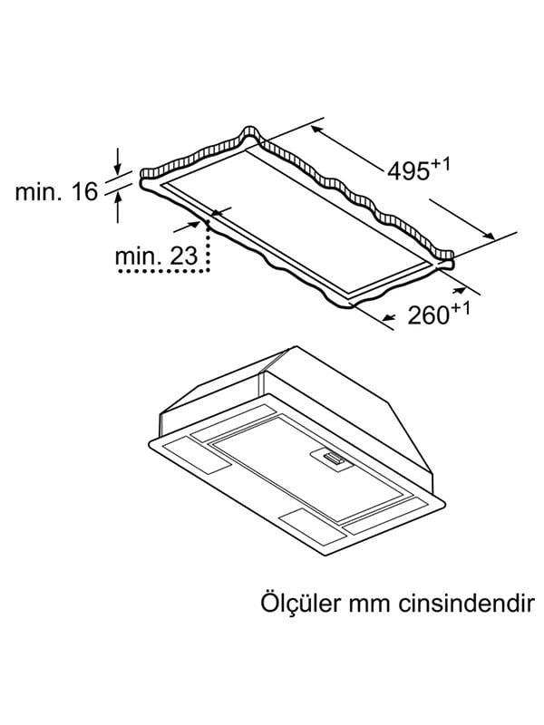 Bosch DLN53AA70 Gömme Aspiratör Antrasit