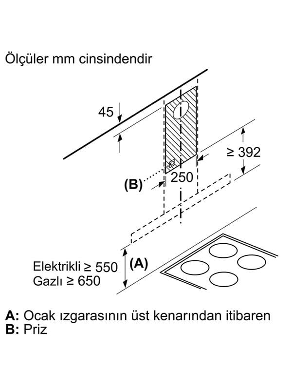 Bosch DWB95BC50T 90 cm Davlumbaz Inox