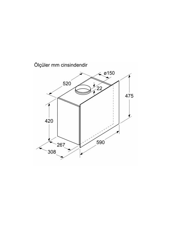 Bosch DWF65AJ60T 60 cm Cam Davlumbaz Siyah