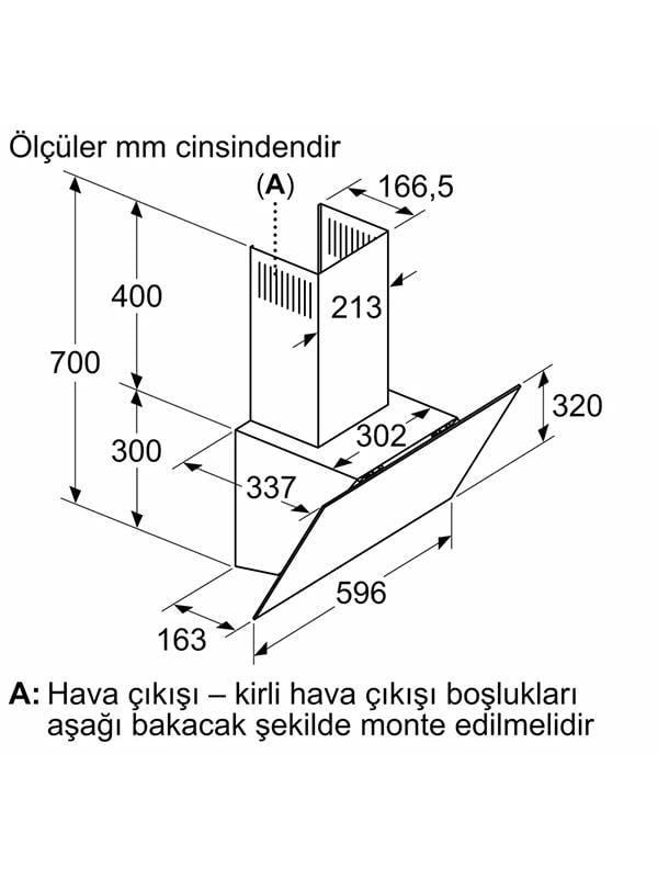 Bosch DWK64PJ20T 60 cm Davlumbaz Beyaz