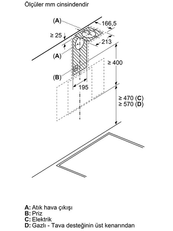 Bosch DWK64PJ60T 60 cm Davlumbaz Siyah