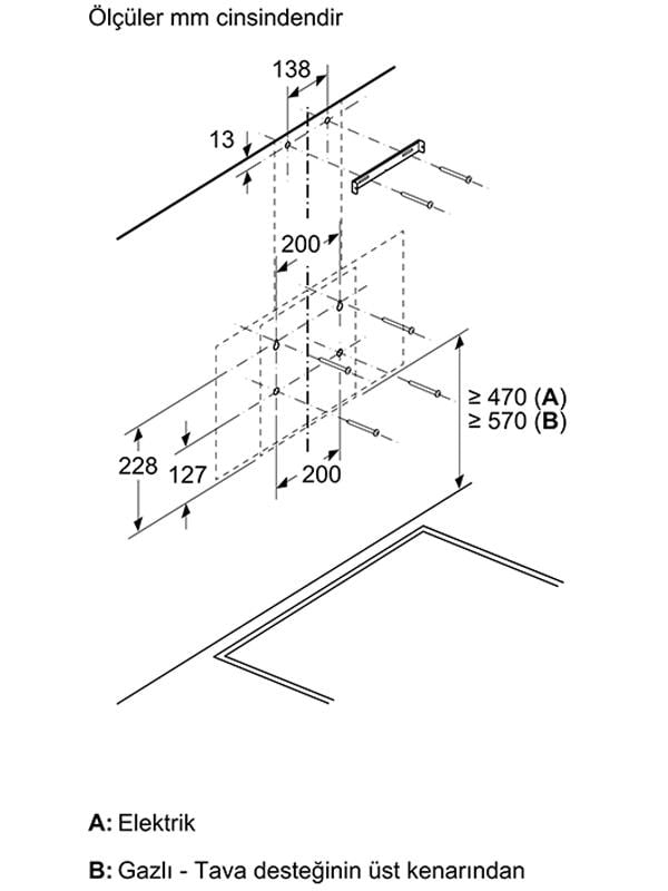 Bosch DWK64PJ70T Duvar Tipi Davlumbaz 60 cm , Gri