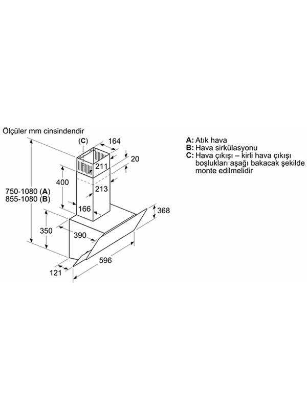 Bosch DWK65AJ80R Duvar Tipi Davlumbaz 60 cm NeoKlasik, Beyaz Cam Yüzey