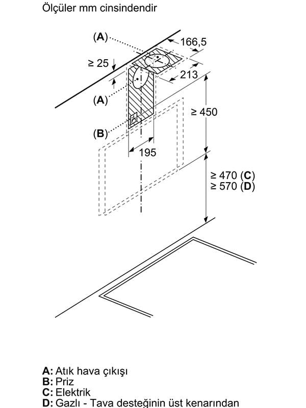 Bosch DWK66PJ20T 60 cm Duvar Tipi Davlumbaz