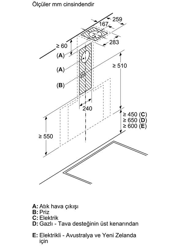 Bosch DWK91LT60 90 cm Duvar Tipi Davlumbaz Siyah Cam