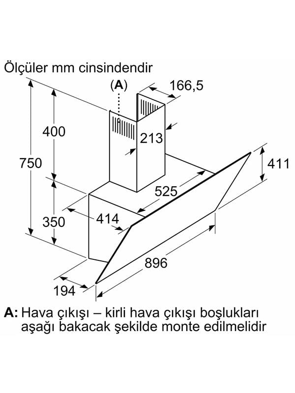 Bosch DWK97PJ20T Duvar Tipi Davlumbaz 90 cm Beyaz Cam Yüzey, Beyaz
