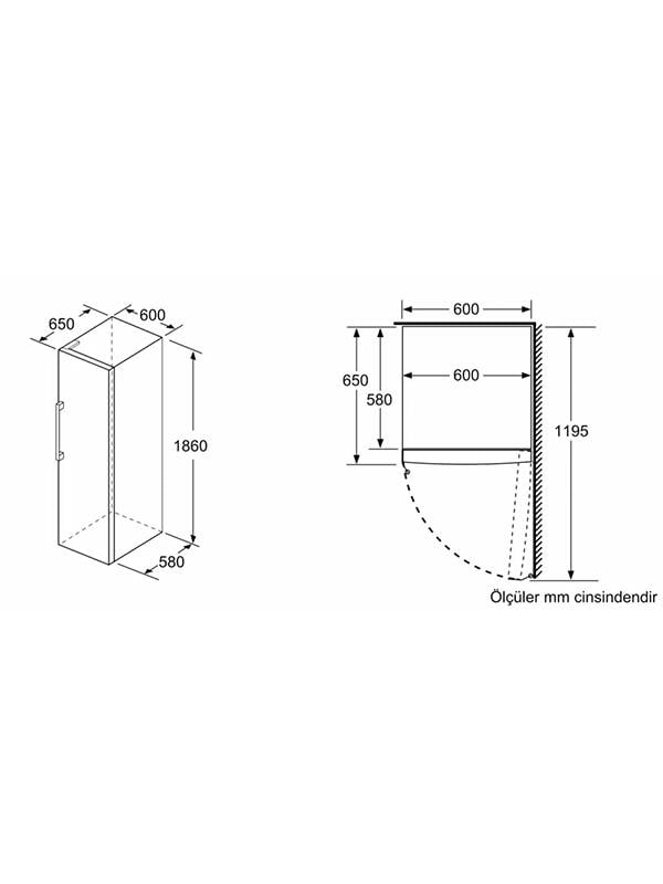 Bosch GSN36VIE0N 242 Lt. Derin Dondurucu Kolay Temizlenebilir Inox
