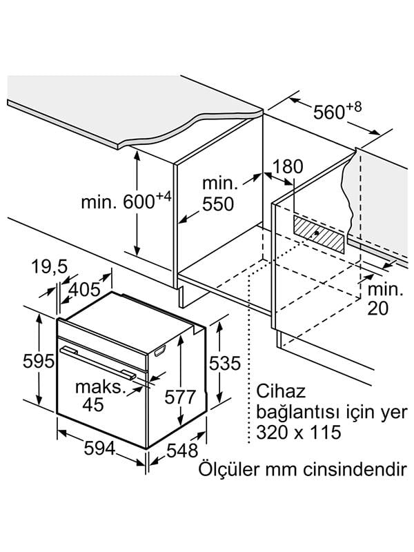 Bosch HBG7563B1 Ankastre Fırın Siyah