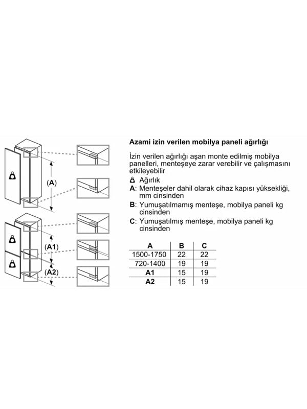 Bosch KIL82ADE0 285 Lt. Ankastre Derin Dondurucu Beyaz