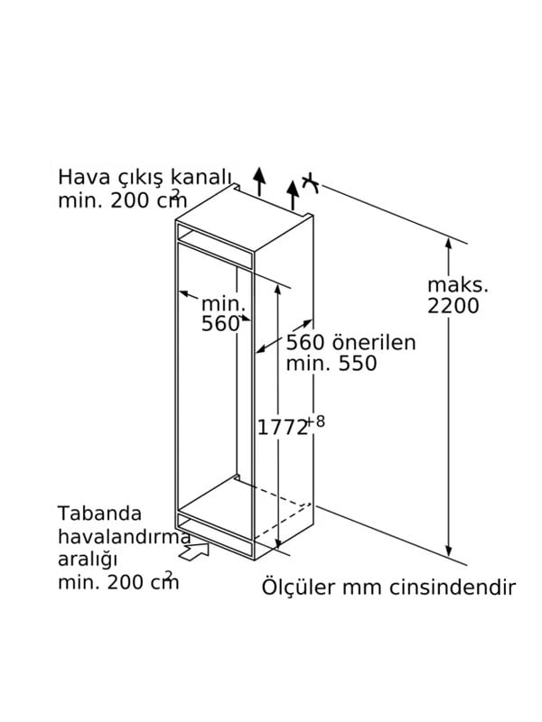 Bosch KIL82ADE0 285 Lt. Ankastre Derin Dondurucu Beyaz