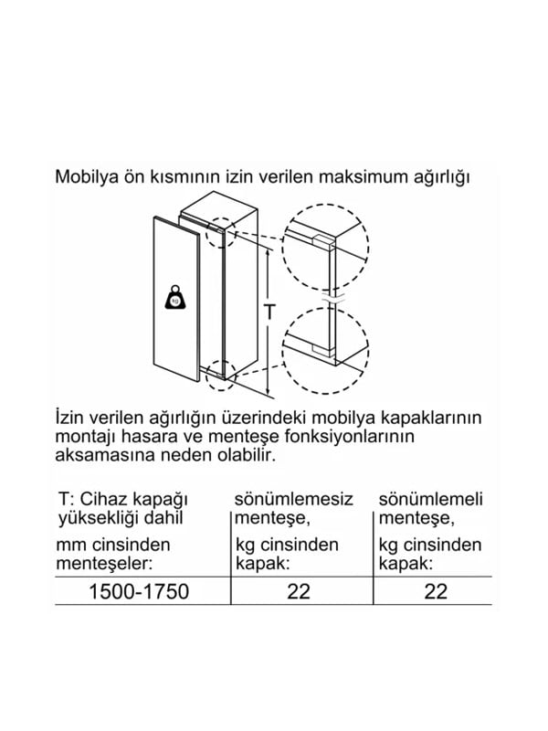 Bosch KIL82ADE0 285 Lt. Ankastre Derin Dondurucu Beyaz
