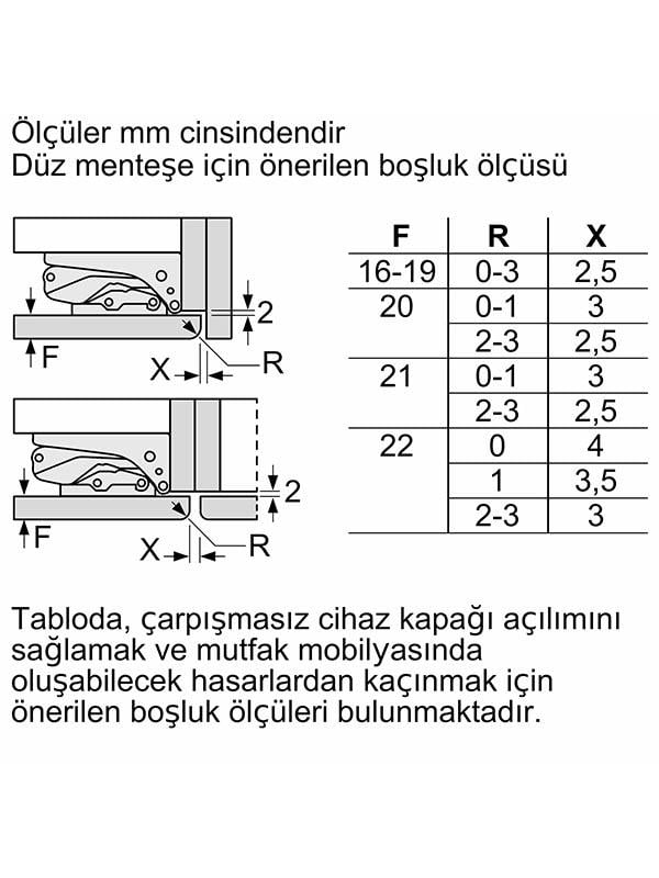 Bosch KIS87AFE0N 272 Lt. Ankastre Buzdolabı Beyaz
