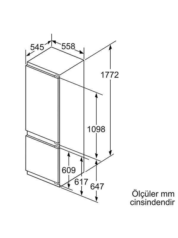 Bosch KIS87AFE0N 272 Lt. Ankastre Buzdolabı Beyaz
