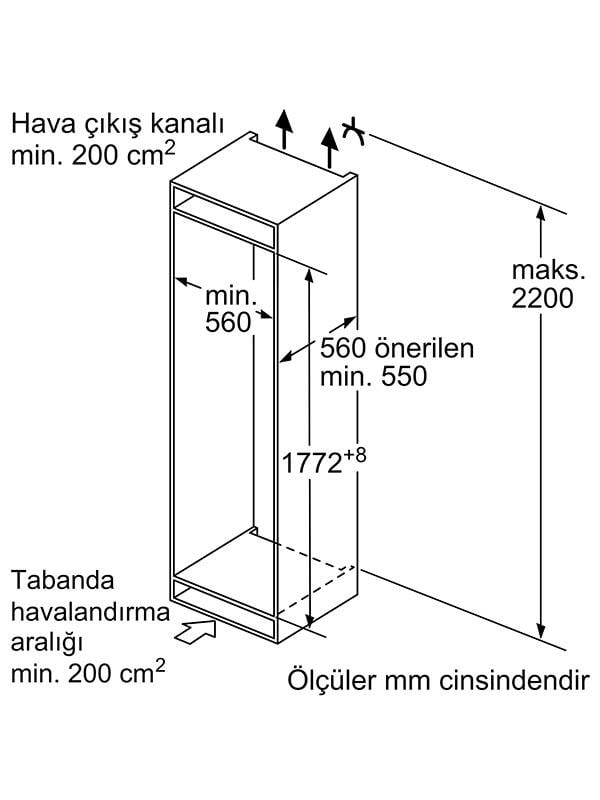 Bosch KIS87AFE0N 272 Lt. Ankastre Buzdolabı Beyaz